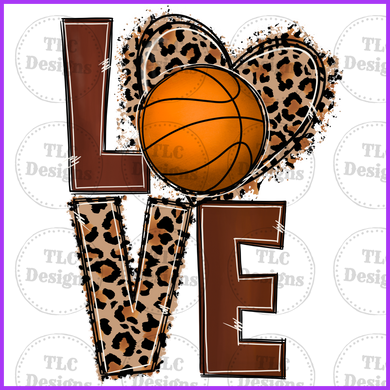 Love Basketball With Leopard Full Color Transfers