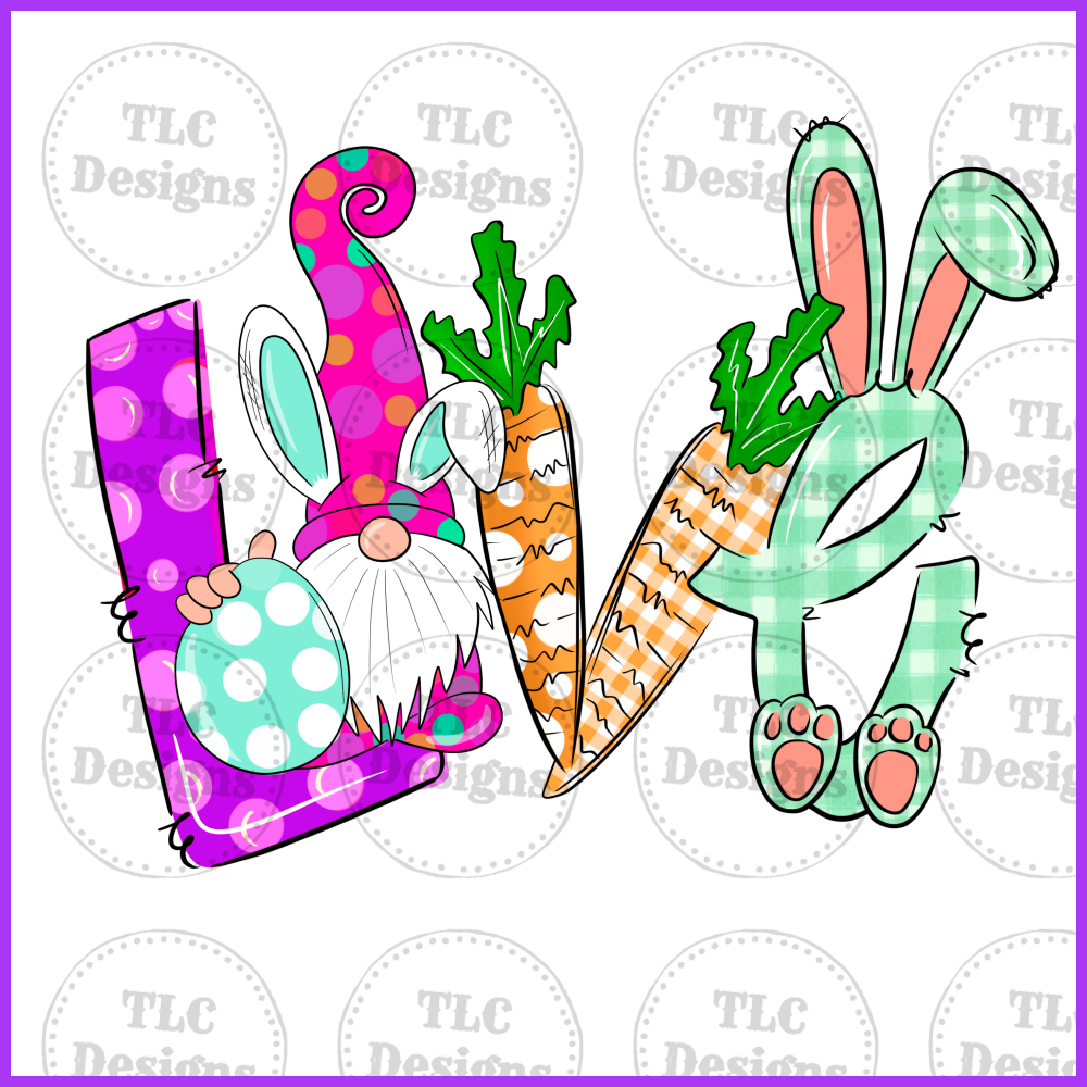 Love Easter Gnome Full Color Transfers