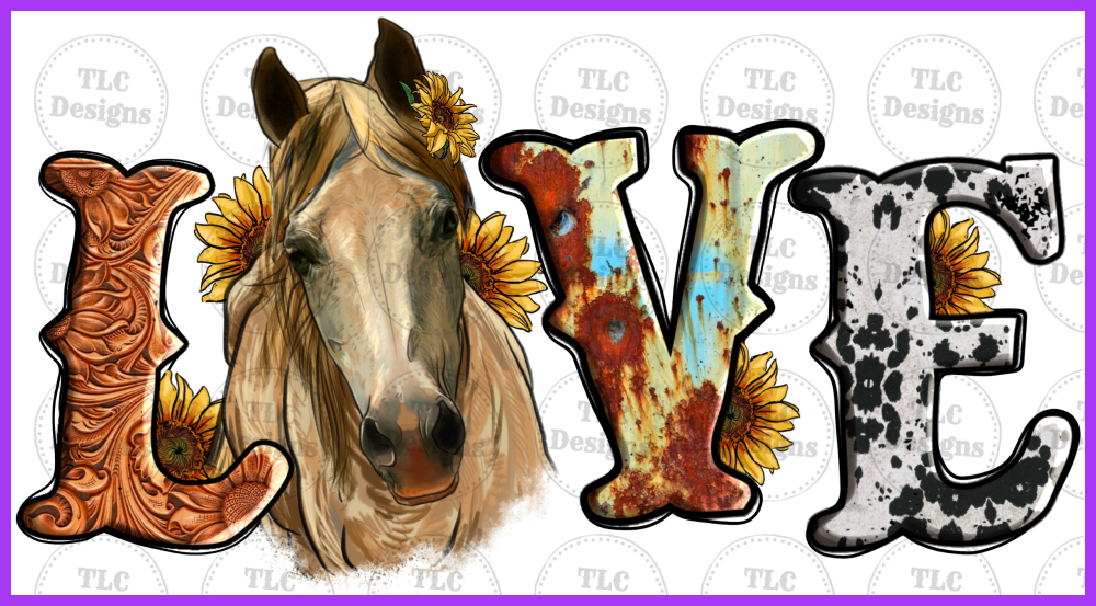 Love Horse Full Color Transfers