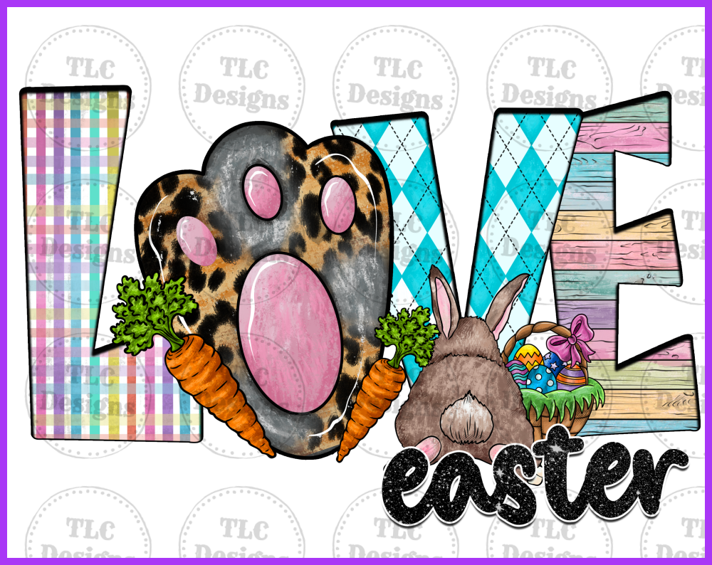 Love Rabbit Full Color Transfers