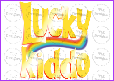 Lucky Kiddo With Rainbow Full Color Transfers
