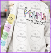 Load image into Gallery viewer, Mama- Wear Your Heart On Sleeves- 6 Hearts Included (3.5) Full Color Transfers
