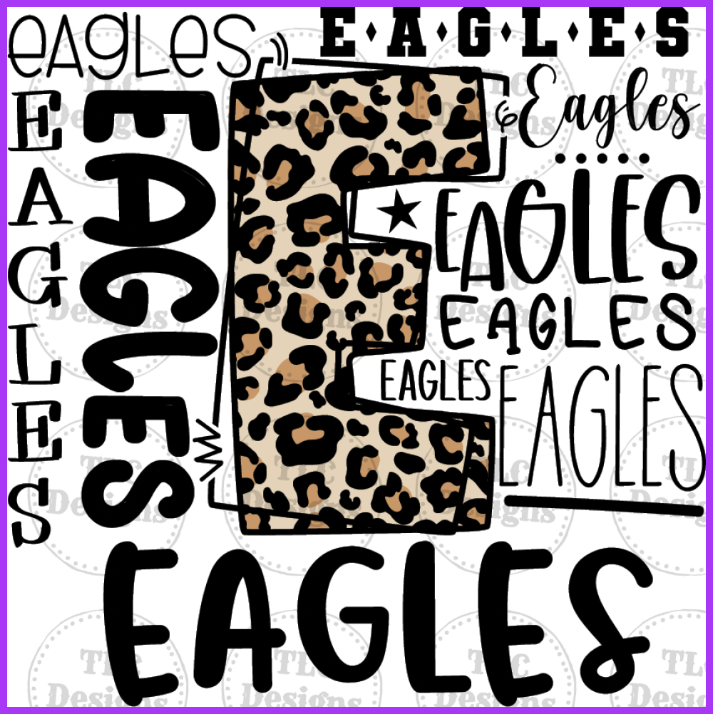 Mascot Typography- Eagles Full Color Transfers