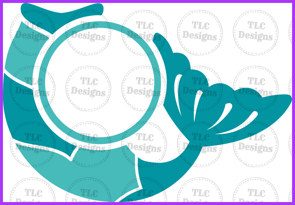 Mermaid Tail Monogram 2 Full Color Transfers