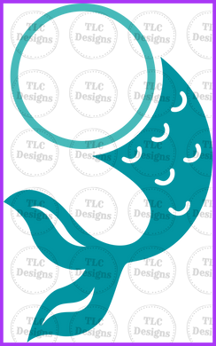 Mermaid Tail Monogram 3 Full Color Transfers