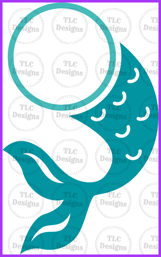 Mermaid Tail Monogram 3 Full Color Transfers