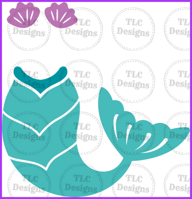 Mermaid Tail Monogram 4 Full Color Transfers