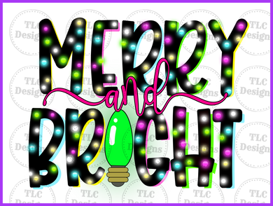 Merry And Bright Christmas Doodle Full Color Transfers