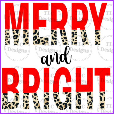 Merry And Bright Leopard Red Full Color Transfers