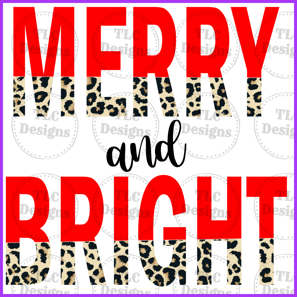 Merry And Bright Leopard Red Full Color Transfers