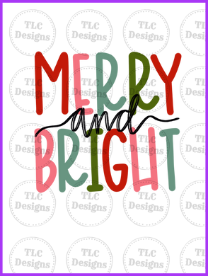 Merry And Bright With Pink Greens Full Color Transfers
