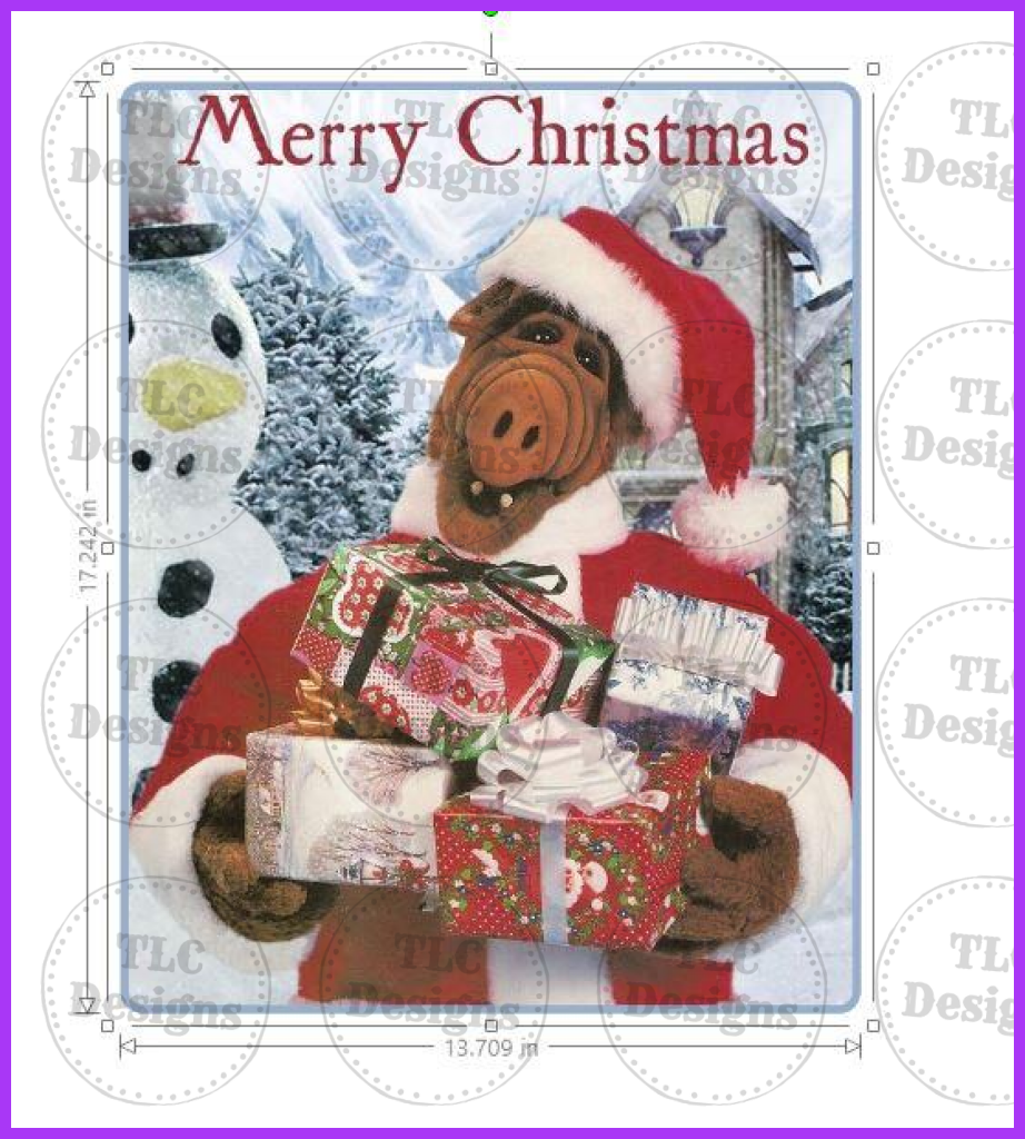 Merry Christmas Alf Full Color Transfers