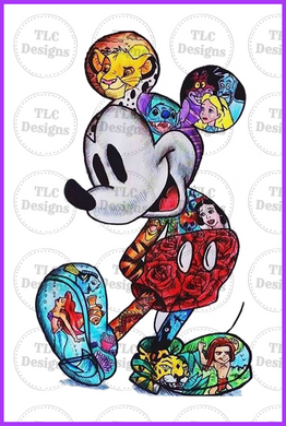 Mickey Hand Drawn Full Color Transfers