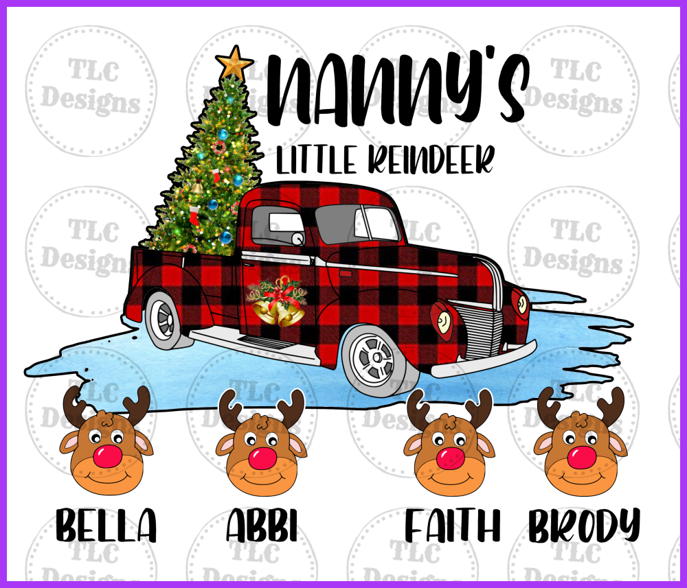 Mimis Reindeer- Add Names In The Notes Section Full Color Transfers