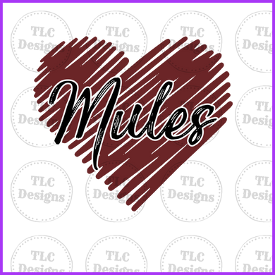 Mules Heart Full Color Transfers