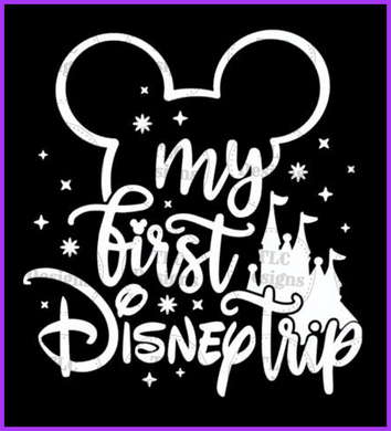 My First Trip To Disney - White Full Color Transfers