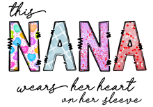 Load image into Gallery viewer, Nana- Wear Your Heart On Sleeves- 6 Hearts Included (3.5) Full Color Transfers
