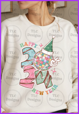 New Year Distressed Pastel Colors Full Color Transfers