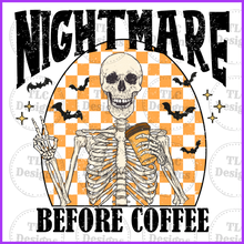Load image into Gallery viewer, Nightmare Before Coffee Full Color Transfers
