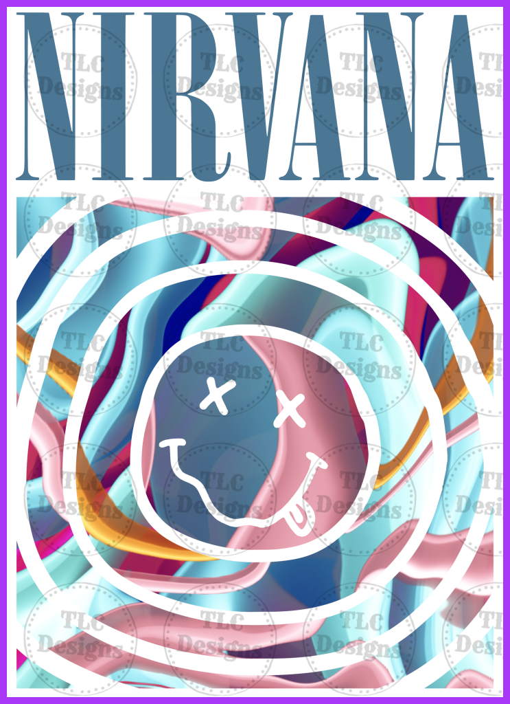 Nirvana Blue Swirls Full Color Transfers
