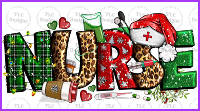 Nurse Christmas Full Color Transfers