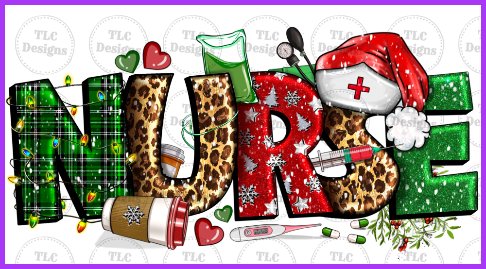Nurse Christmas Full Color Transfers