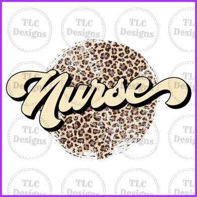 Nurse With Leopard Circle Full Color Transfers