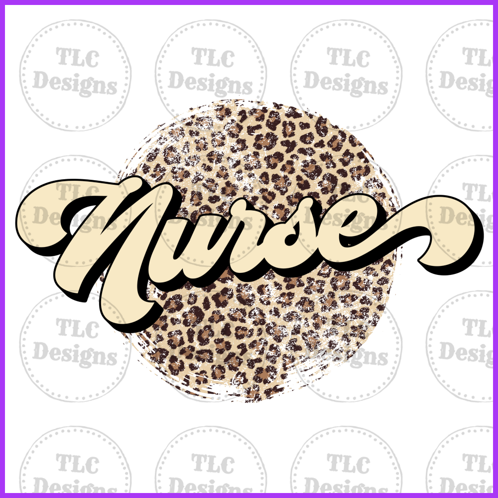 Nurse With Leopard Circle Full Color Transfers