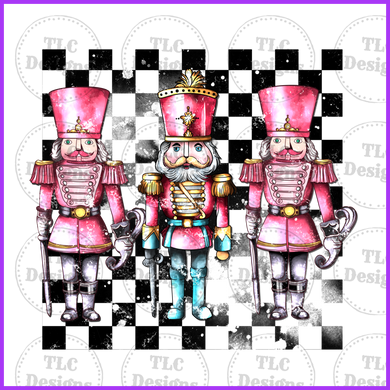 Nutcracker Pink With Checker Full Color Transfers