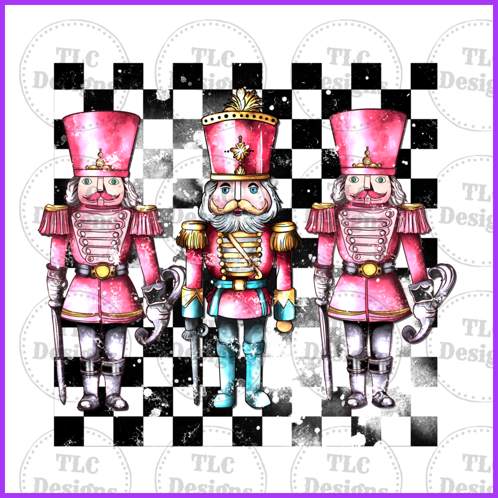 Nutcracker Pink With Checker Full Color Transfers