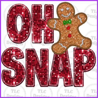 Oh Snap Gingerbread Koozie 3 Inches Full Color Transfers