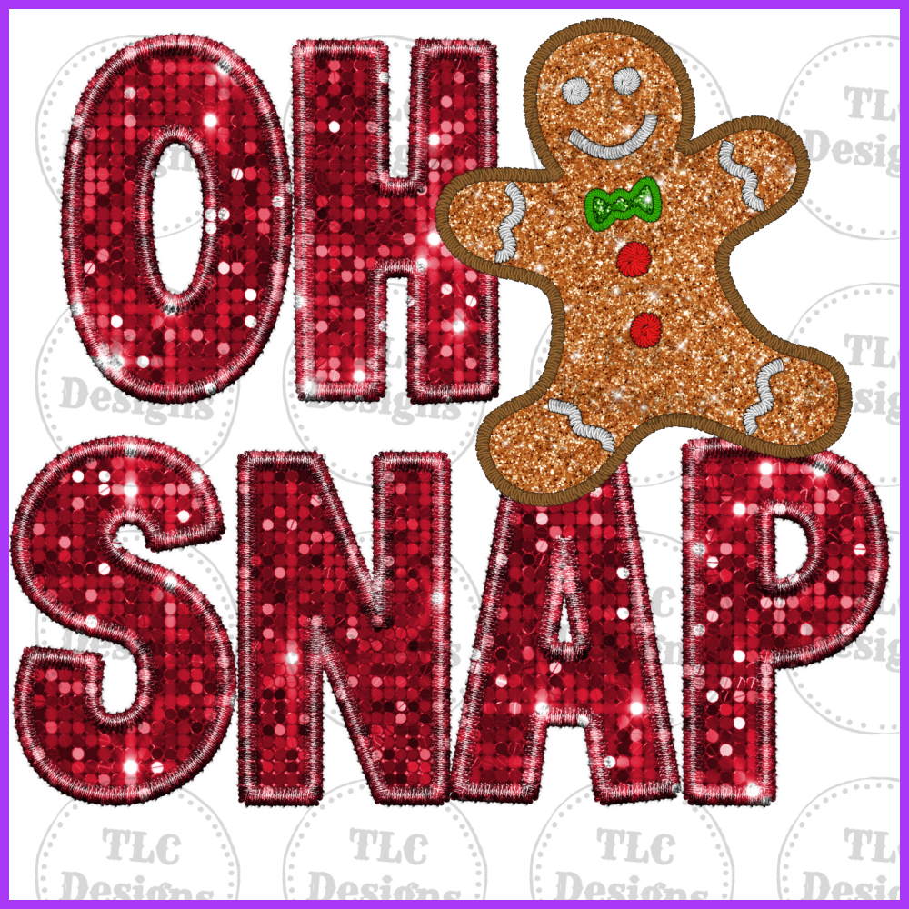 Oh Snap Gingerbread Koozie 3 Inches Full Color Transfers