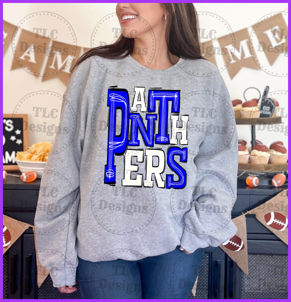 Panthers Blue White Full Color Transfers