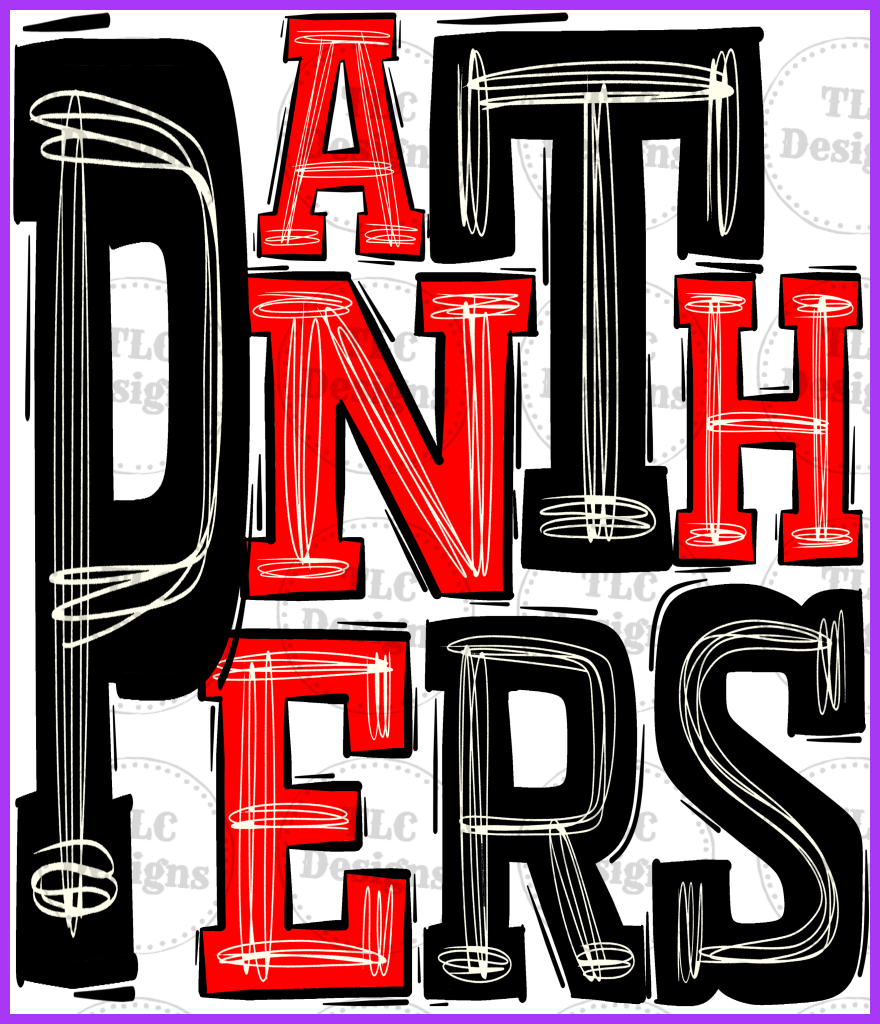 Panthers Red And Black Full Color Transfers