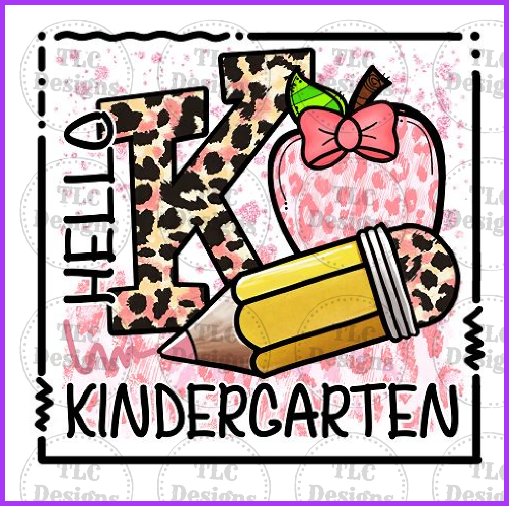 Pastel Hello Kindergarten Full Color Transfers