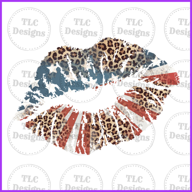 Patriotic Lips Full Color Transfers