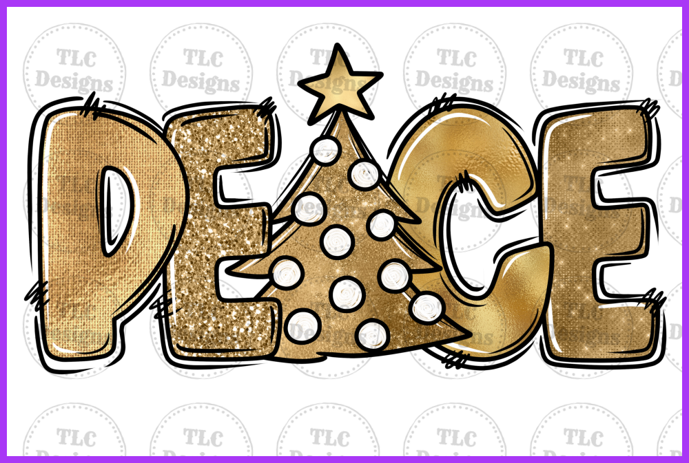 Peace Gold Writing Full Color Transfers