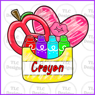 Peace Love Crayon Full Color Transfers
