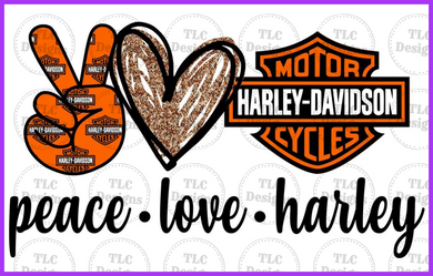 Peace Love Harley Full Color Transfers