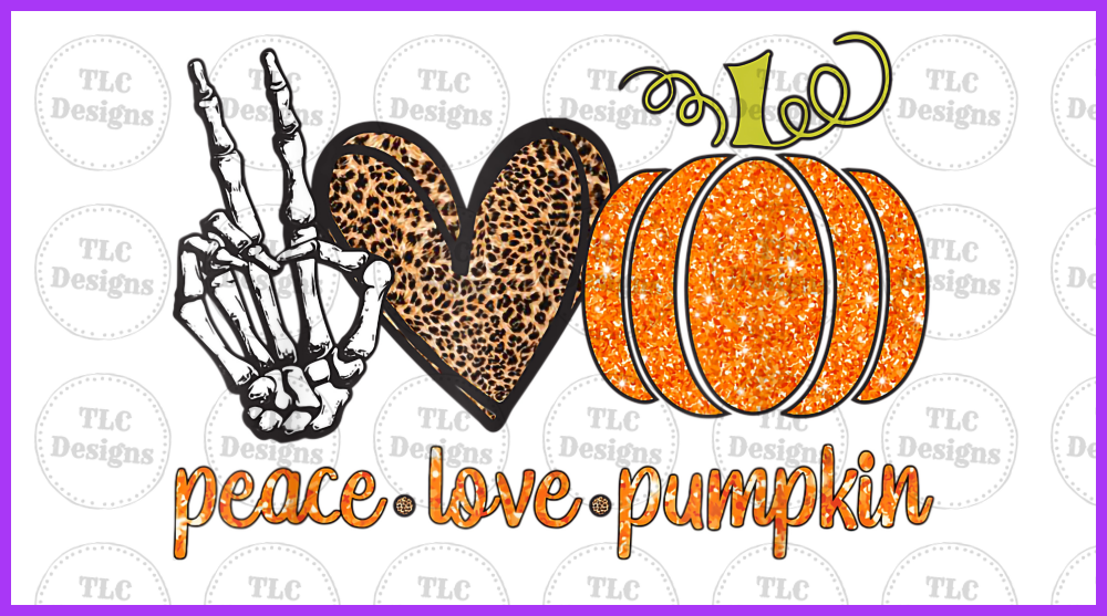 Peace Love Pumpkin Full Color Transfers