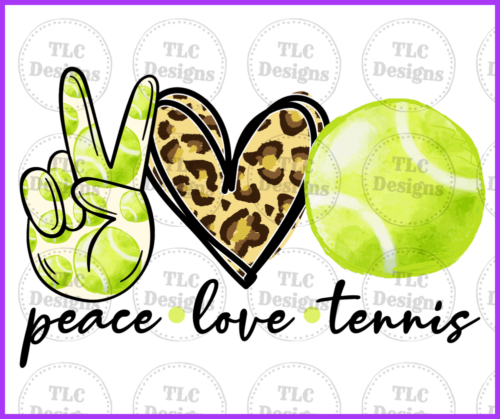 Peace Love Tennis Full Color Transfers