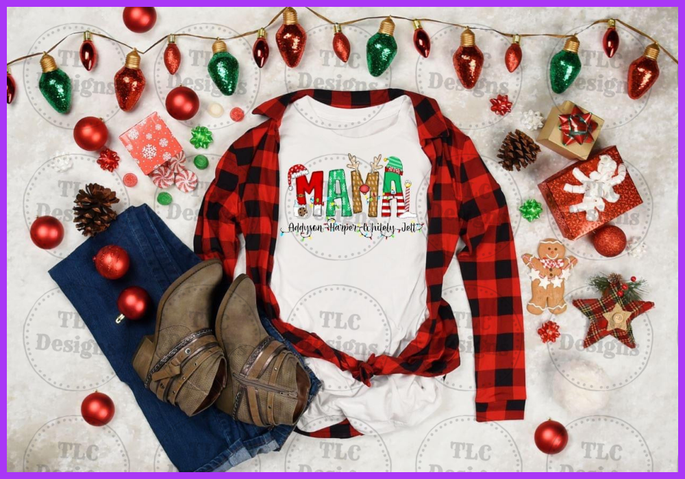 Personalized Christmas Name Full Color Transfers