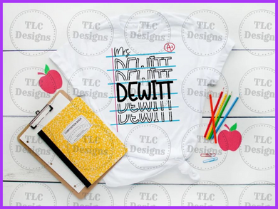 Personalized Teacher Name On Notebook Full Color Transfers