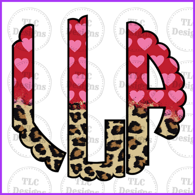 Pink Valentine Leopard Full Color Transfers