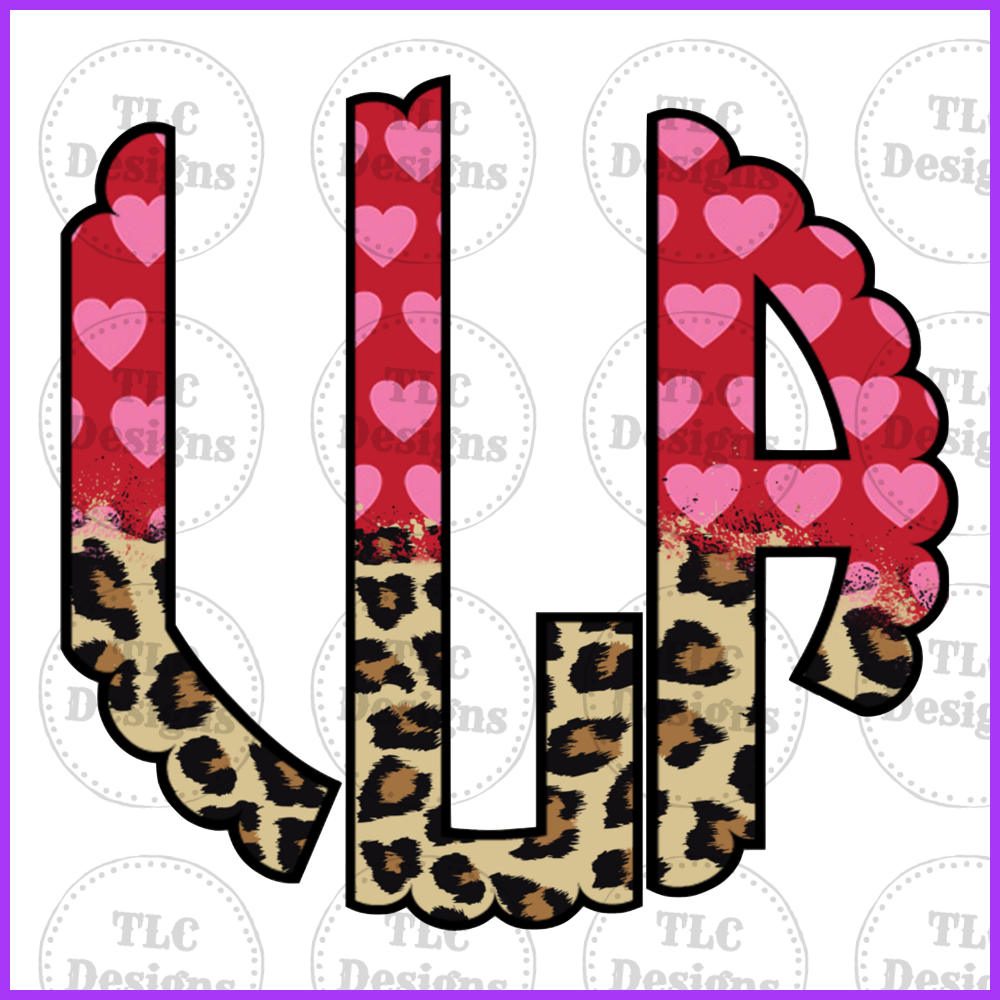 Pink Valentine Leopard Full Color Transfers