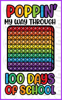 Popping Into 100 Days Of School Full Color Transfers