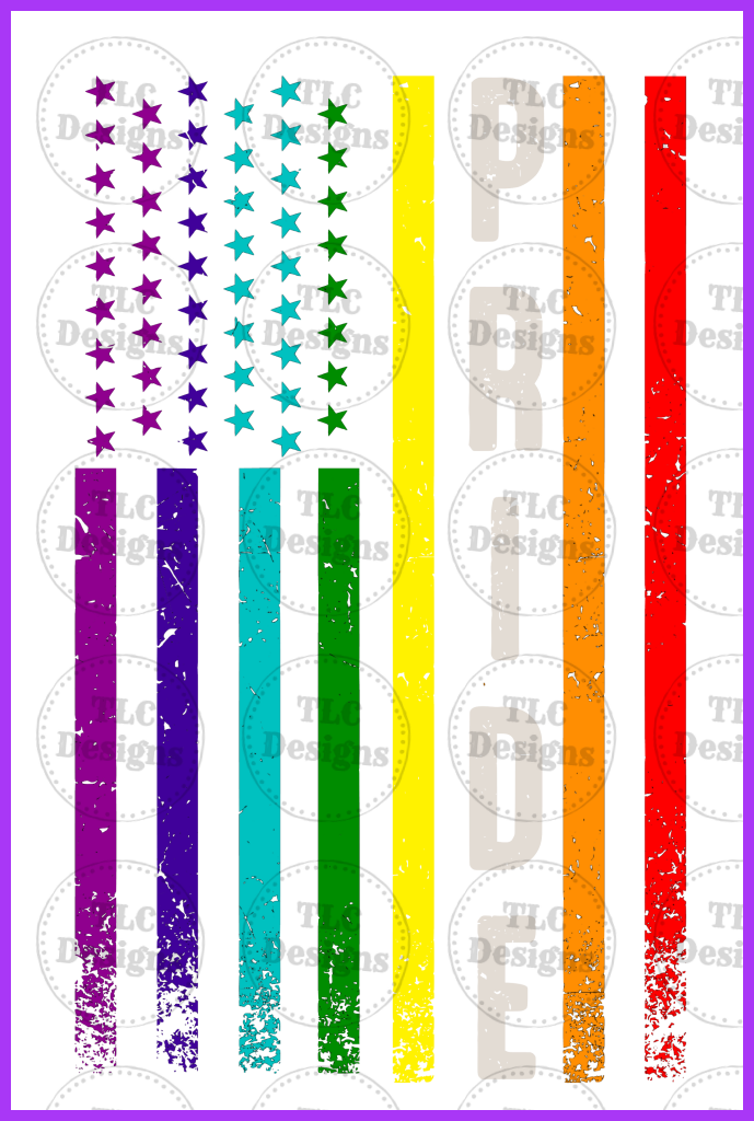 Pride Flag Full Color Transfers