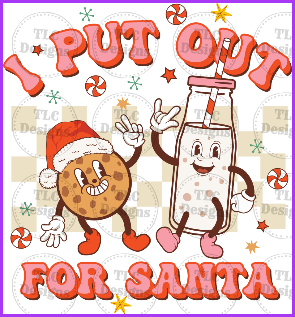 Put Out For Santa Retro Full Color Transfers