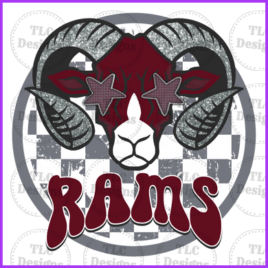 Rams Maroon And Grey Full Color Transfers