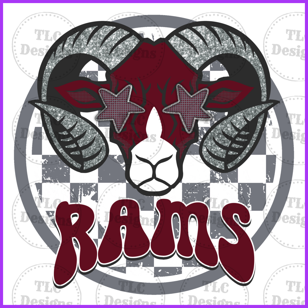 Rams Maroon And Grey Full Color Transfers